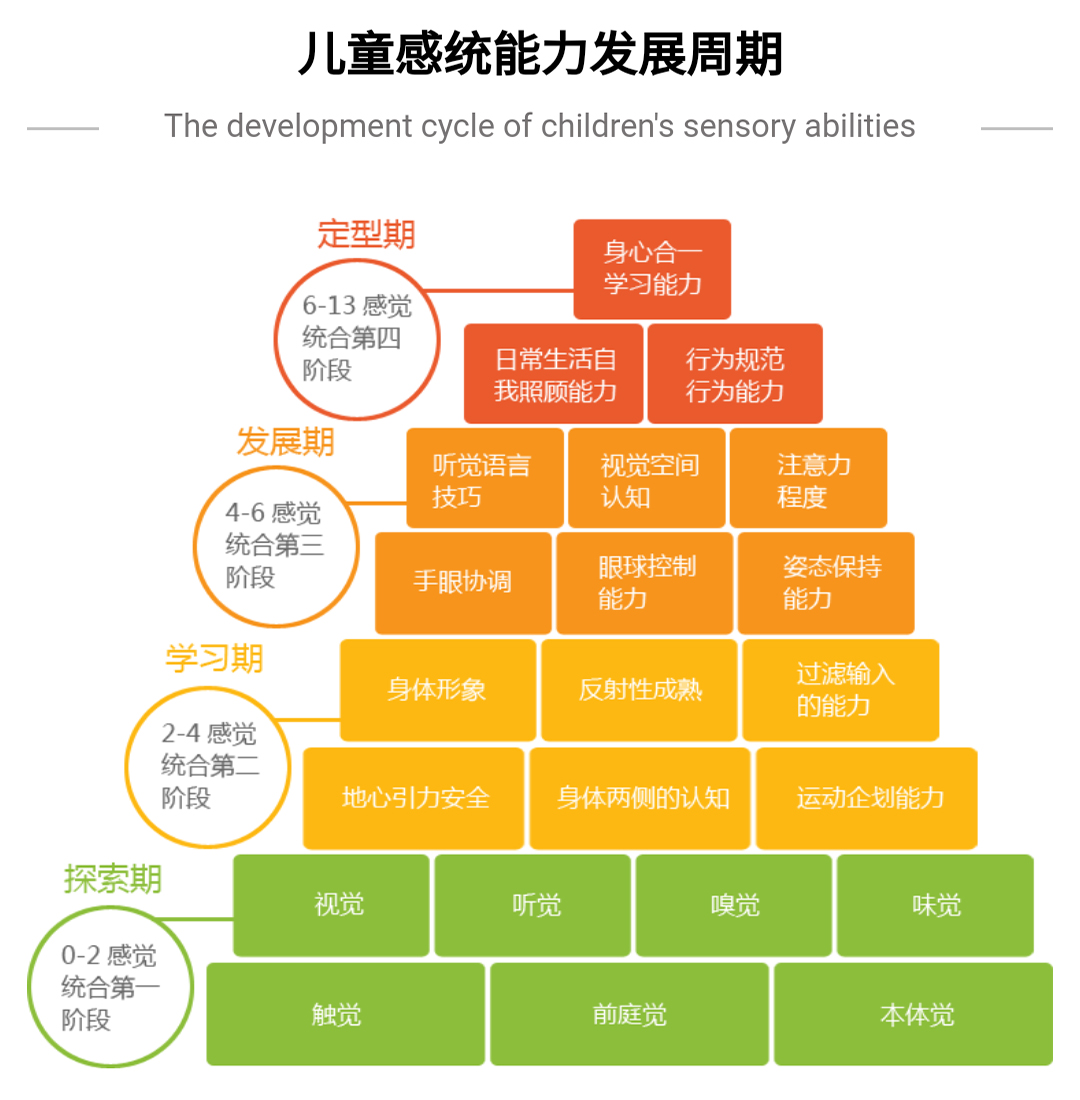 兒童感覺統合的發展周期圖